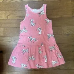H&M 子供ノースリーブワンピース ピンク ダルメシアン 110cm