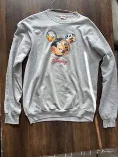 Disney ミッキー プリントスウェットグレー　古着