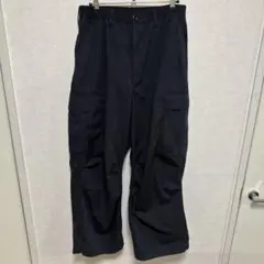 ＧＵ　黒 カーゴパンツ ゴム入りウエスト