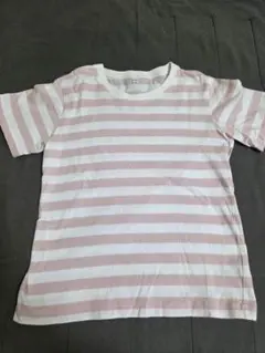 無印良品　ボーダーTシャツ　140㎝ ピンクのサムネイル