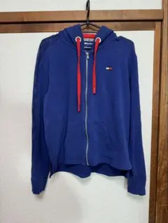 TOMMY HILFIGER 青 赤 メッシュ　ジップアップパーカー　タグ無し
