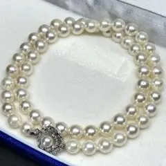 【テリ◎】あこや真珠 ネックレス 7.0〜7.4mm パール 本真珠　ホワイト