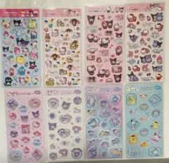 サンリオ　ラメ入り樹脂もり&すりガラス風シール　８枚セット