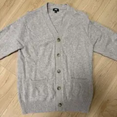 ユニクロ ラムVネックカーディガンM ベージュ