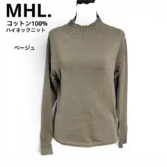 MHL. コットン100% ハイネックニット II ベージュ 長袖のサムネイル
