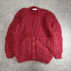 80s vintage モヘア80% シャギー ローゲージニットカーディガン
