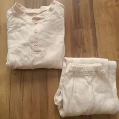 無印良品　ピンク　綿　　前開きパジャマ上下セット　110-125cm