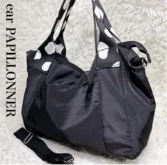 未使用級‼️イアパピヨネ完売品 2way トートバッグ ダルメシアン 樹脂　黒　M 未使用級‼️イアパピヨネ完売品 2way トートバッグ ダルメシアン 樹脂