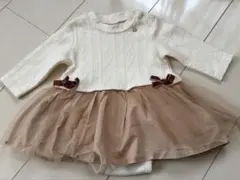 プティマイン　長袖ニットワンピースドレス　70size　良品