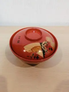 8-3 3客セット お椀 朱色 漆器