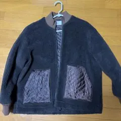 ダークグレー フリースジャケット ジップアップ