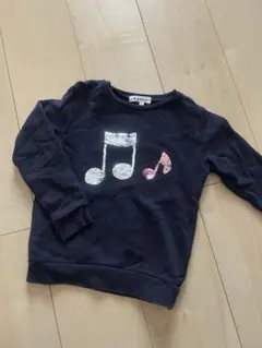 GLOBAL WORK 音符刺繍トレーナー M