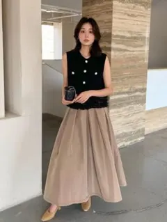 anuans アニュアンス ボリュームティアードオーガンジースカート S