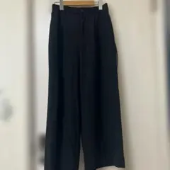 anyFAM黒 ワイドパンツ バックポケット付き