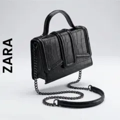 ZARA クロコダイル調 ミニショルダーバッグ ハンドバッグ チェーンバッグのサムネイル