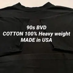 90s BVD 無地T ブランク 黒 XXL 綿100 袖裾シングル USA 製のサムネイル