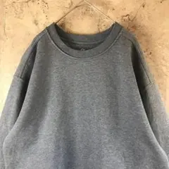 A3119古着　スウェット　ブルーグレー　ワンポイント