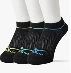 新品 MIZUNO ソックス 3足組 21〜23cm ガチMESH! ブラックのサムネイル