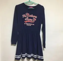 chu xxx ひざ丈ワンピース　紺　ネイビー　長袖　秋　美品　値下げしましたのサムネイル