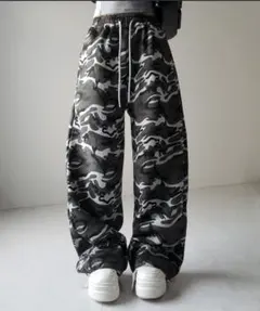 ミームセレクト 裏起毛カモフラミリタリースウェットパンツ