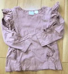 ZARA 薄紫 フリル付き長袖カットソー 2-3歳