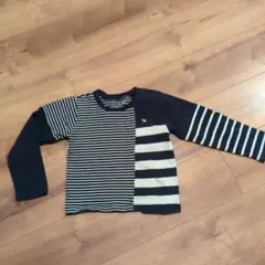 長袖カットソー ネイビー ストライプ