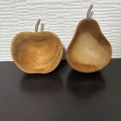 木製リンゴと洋ナシのアクセサリートレイ