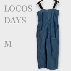 ロゴスデイズ　デニムサロペット　オーバーオール　薄手　ブルー　M 春夏