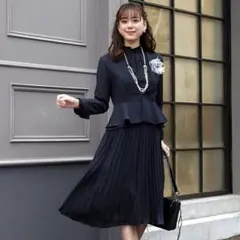 ルイルエブティック ペプラムジャケット プリーツワンピース　セット　フォーマル
