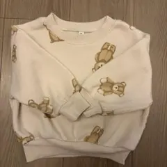 クマプリント トレーナー 80サイズ　裏起毛