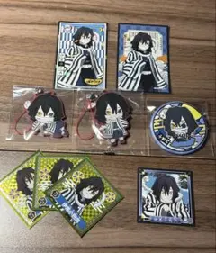 【鬼滅の刃】伊黒小芭内　缶バッジ　ラバーマスコット　シール　セット