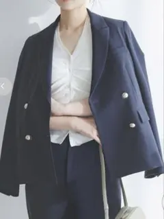 新作定価以下新品タグ付SNIDEL ダブルブレストジャケット NVY