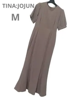 《TINA:JOJUN》M ベージュ 半袖 マーメイドワンピース