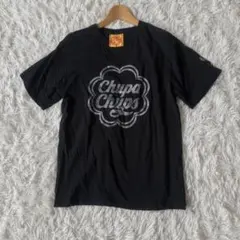 チュッパチャプス ロゴ刺繍入りブラックTシャツ Mサイズ 綿100%