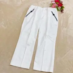 【COMME CA MODELSコムサモデルズ】クロップド丈パンツ ホワイトＳ