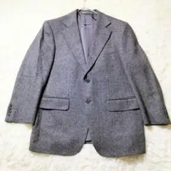 バーバリーロンドン　テーラードジャケット　カシミヤ　ツイード　165cm　グレー