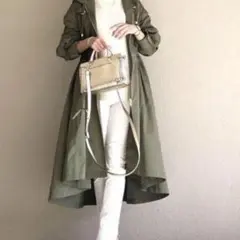 エマテイラー ミリタリーフードフレアロングコート 36