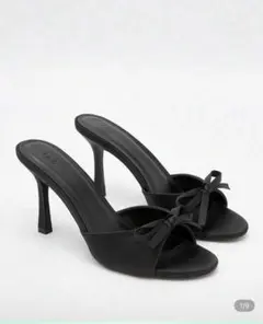 shein リボン ミュール ヒール