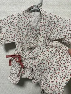 いちご柄 甚平 90サイズ 綿100%