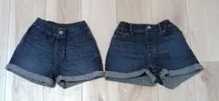 UNIQLO 110サイズ デニムショートパンツ　2着セット