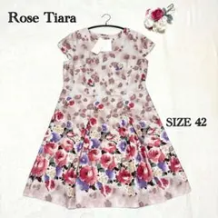 新品✨Rose Tiara 花柄ワンピース 夏 ひざ丈 海水浴 38 M 梅雨 - メルカリ