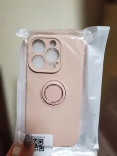 iPhone15proケース リング付き ピンク