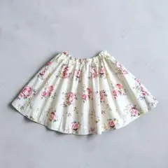 Bonpoint　8a　コットンスカート　フラワープリント　アイボリーのサムネイル