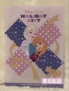 ディズニーストア　ノベルティ　クリアファイル　アナ雪　クリスマス