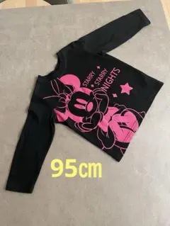 ミニーマウス 長袖 Tシャツ 95cm ブラック ピンク ディズニー　美品
