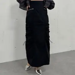 archives サイドドロストカーゴスカート ブラック