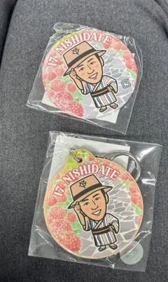 新品未開封 西館勇陽 ジャイアンツ ガチャガチャ 缶バッジ キーホルダーのサムネイル