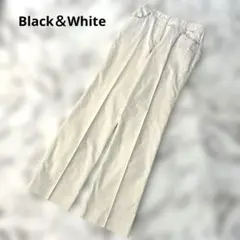 美品☆ブラックアンドホワイト　ゴルフパンツ　ストレートレッグパンツ　薄手　綿パン