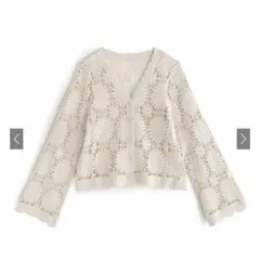 GRL クロシェ編みスカラップカーディガン[pp098]