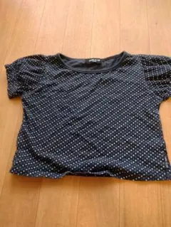 COMME CA ISM 黒 水玉 半袖 Tシャツ 100cm
